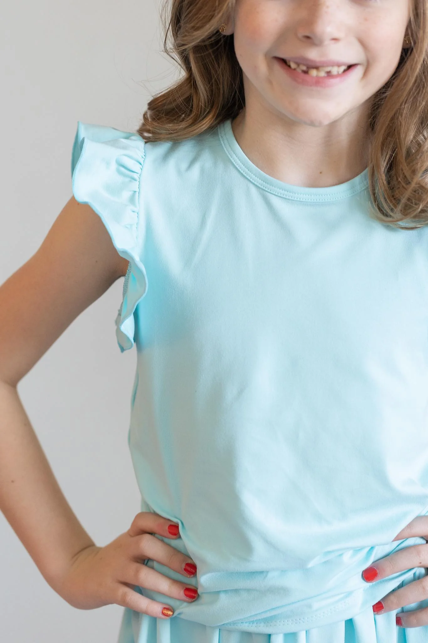 Aqua S/S Ruffle Tee - Image 5
