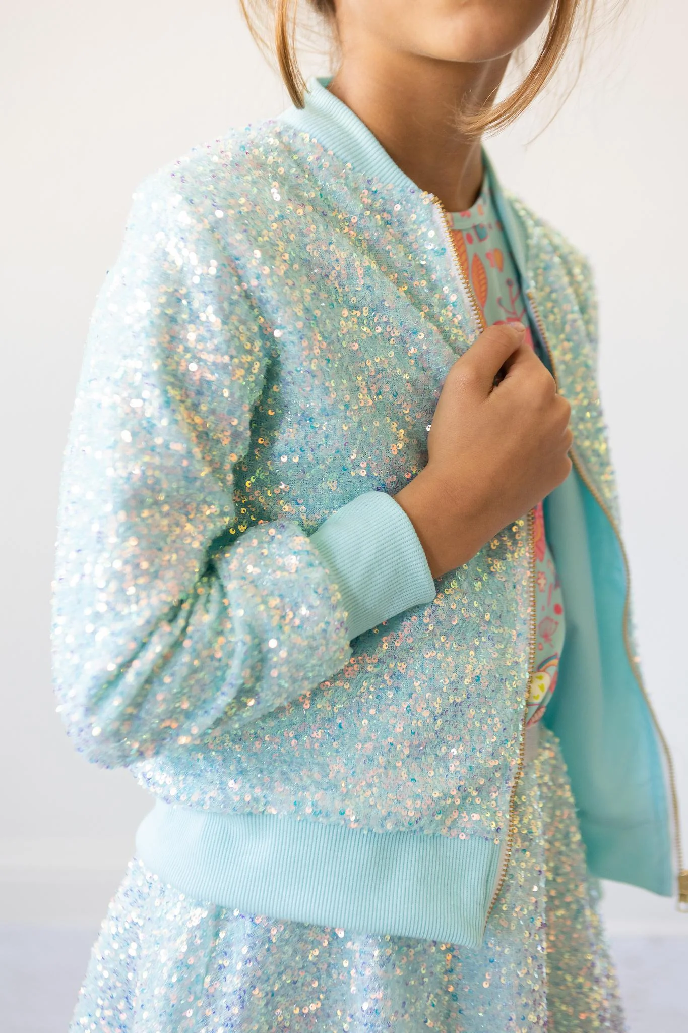 Aqua Sequin Jacket - Image 3
