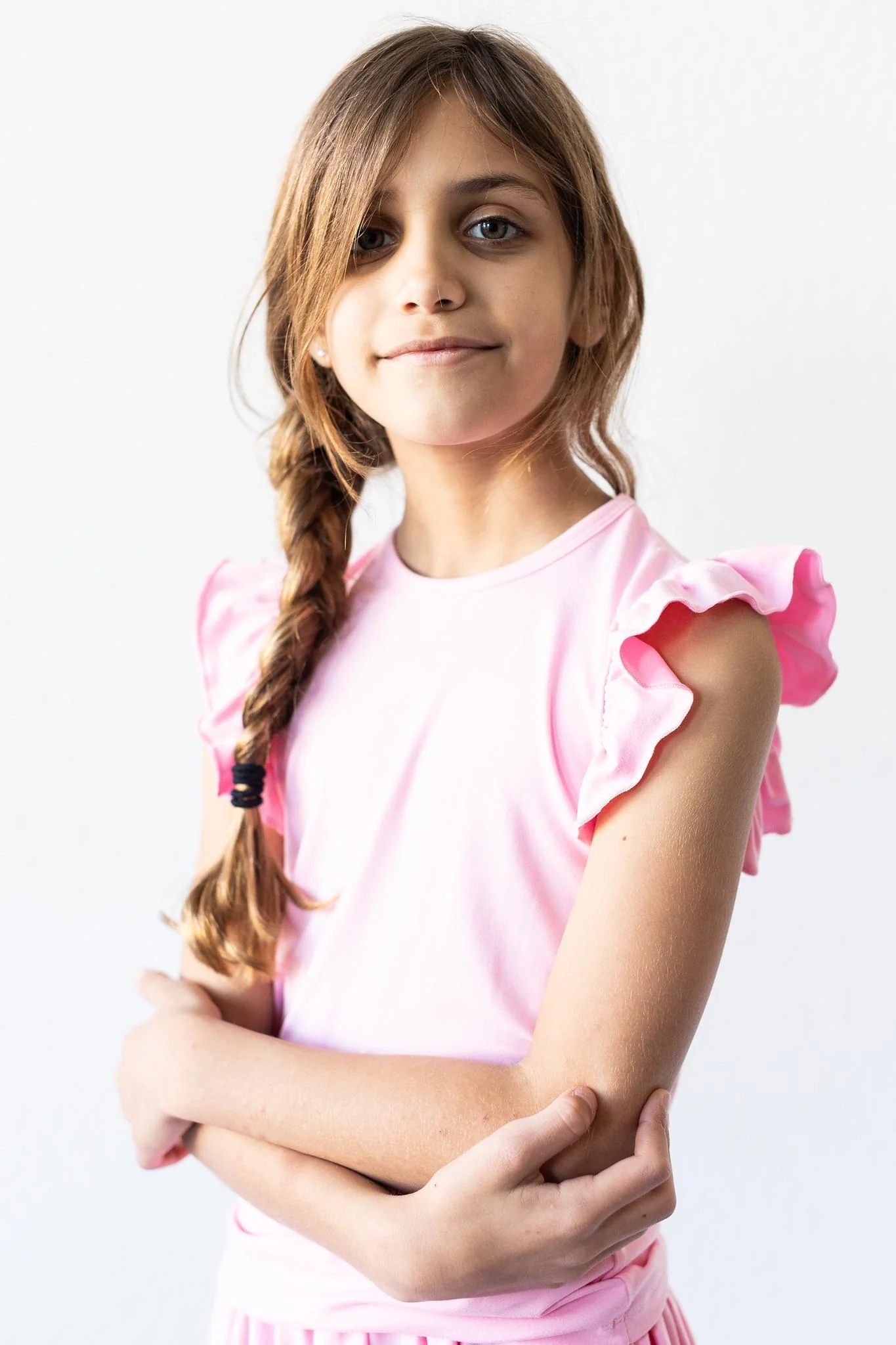 Bubblegum Pink S/S Ruffle Tee - Image 4