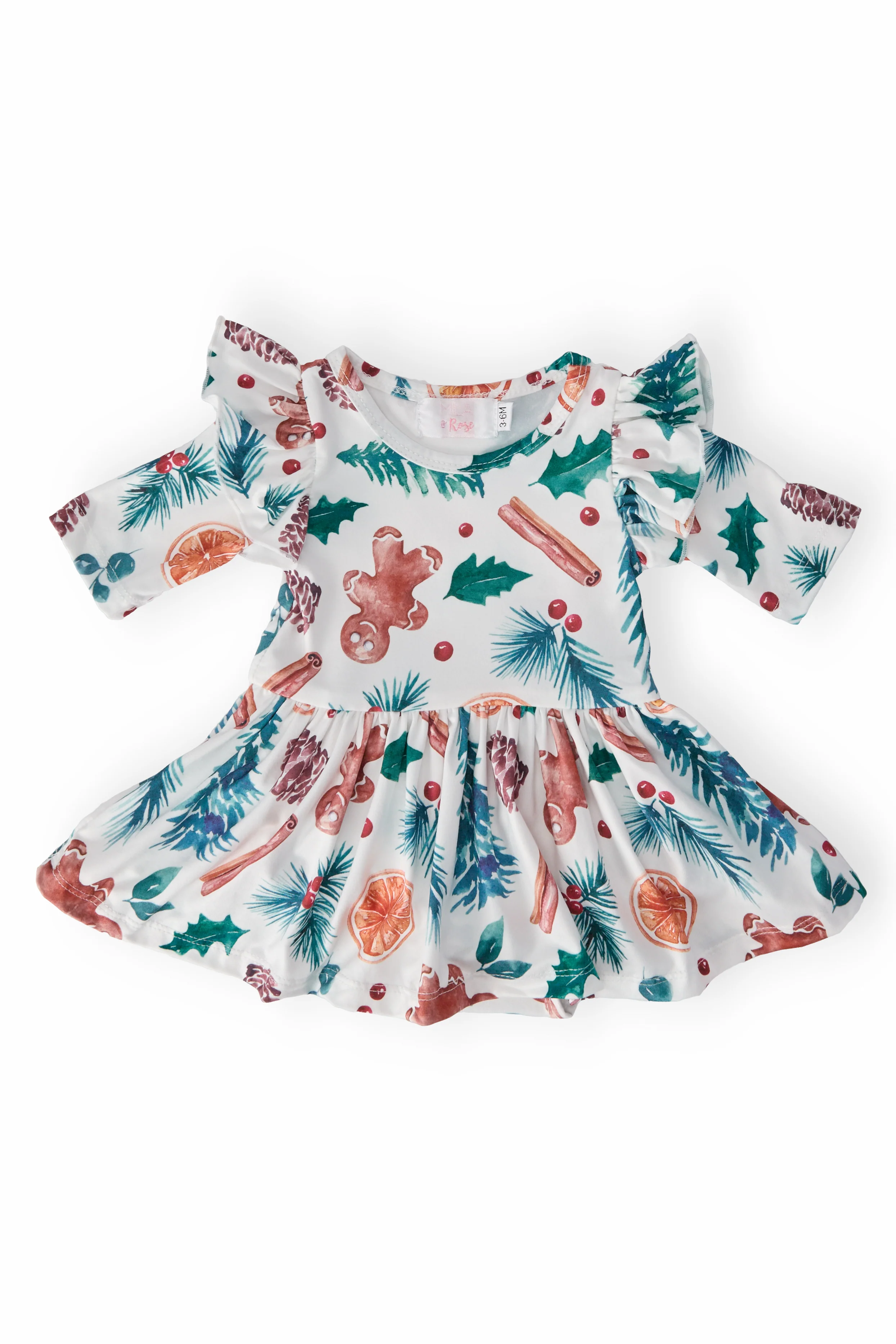 Classic Christmas Twirl Flutter Bodysuit - Image 3