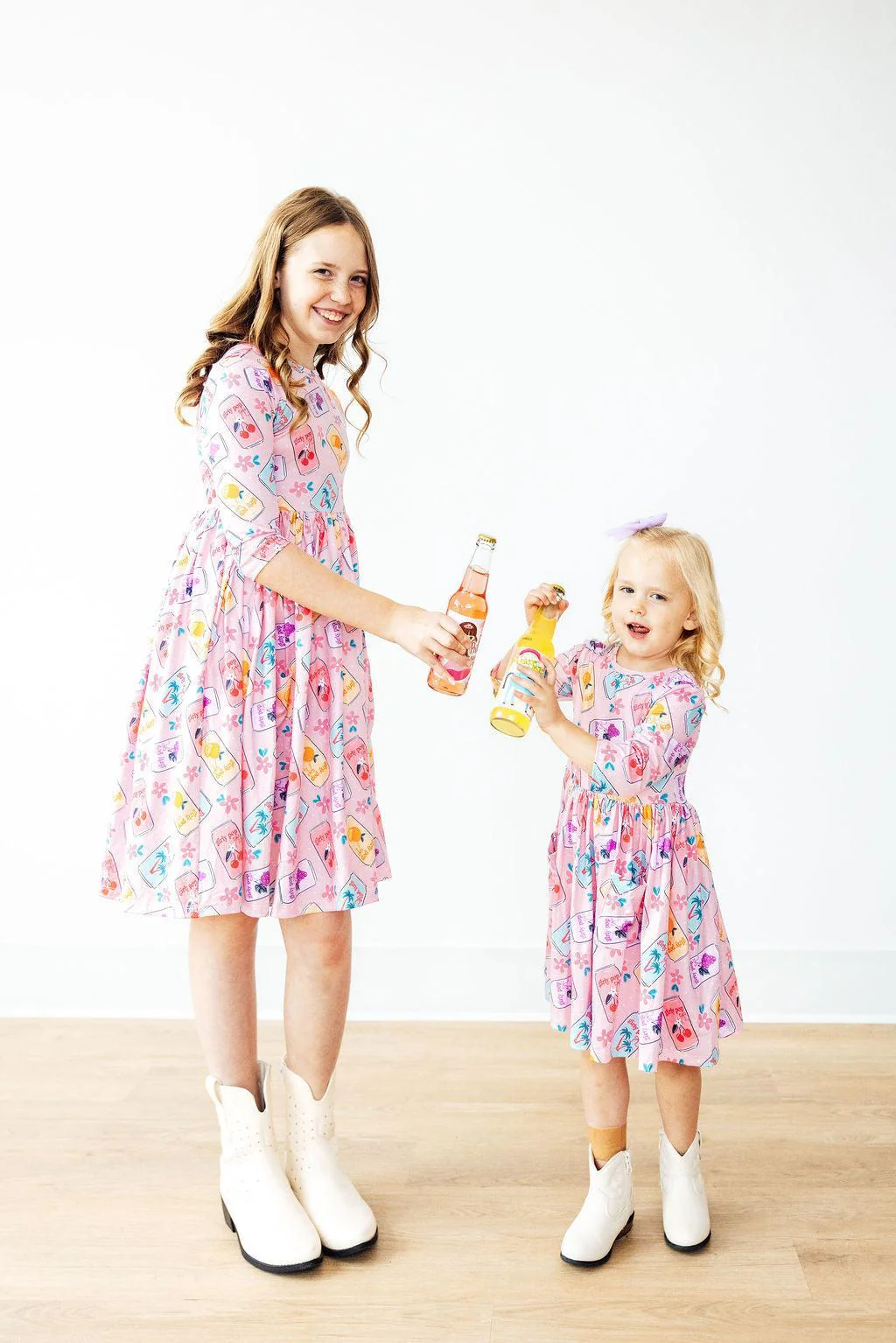 Girly Pop 3/4 Sleeve Pocket Twirl Dress - Image 3