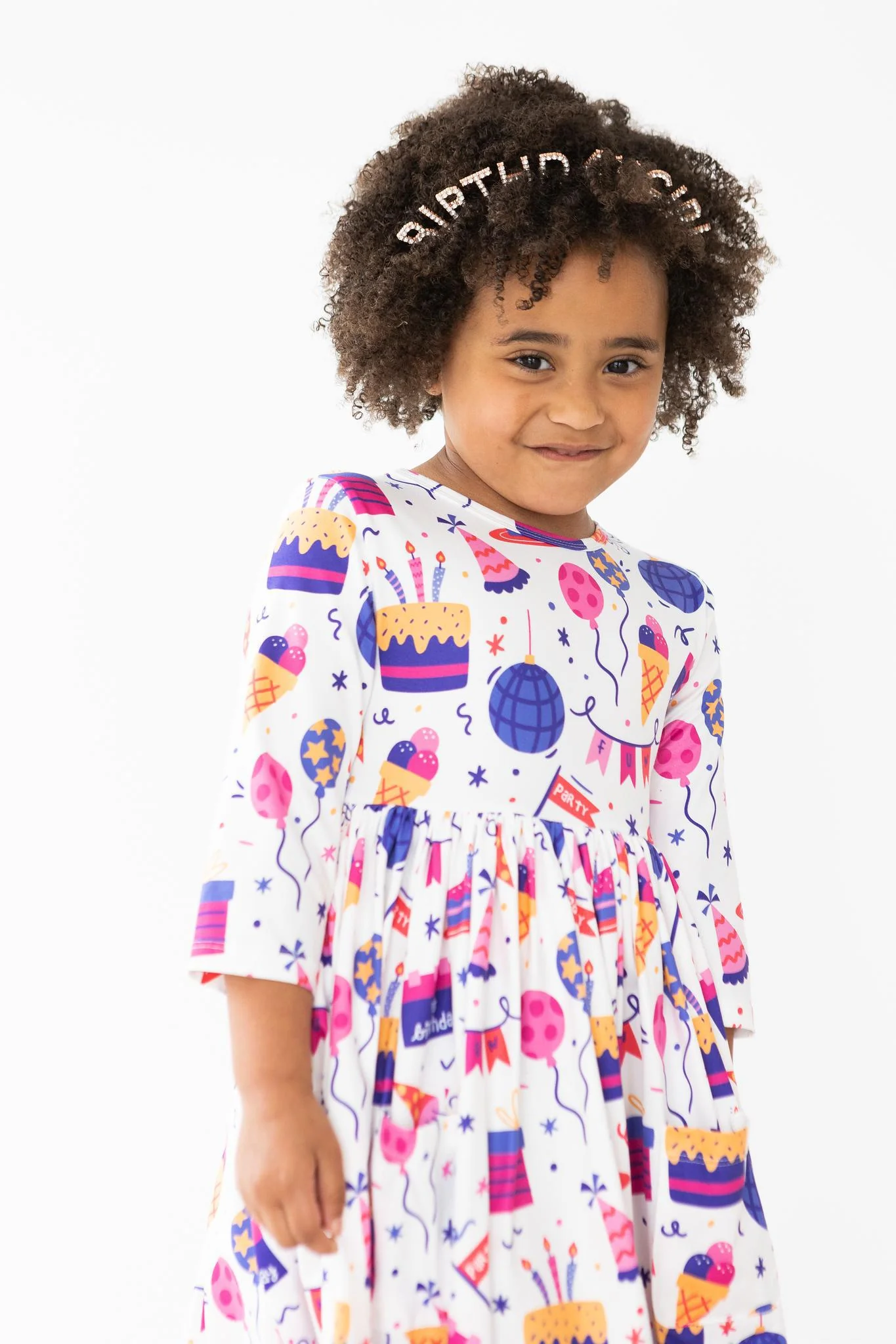Happy Birthday 3/4 Sleeve Pocket Twirl Dress - Image 4