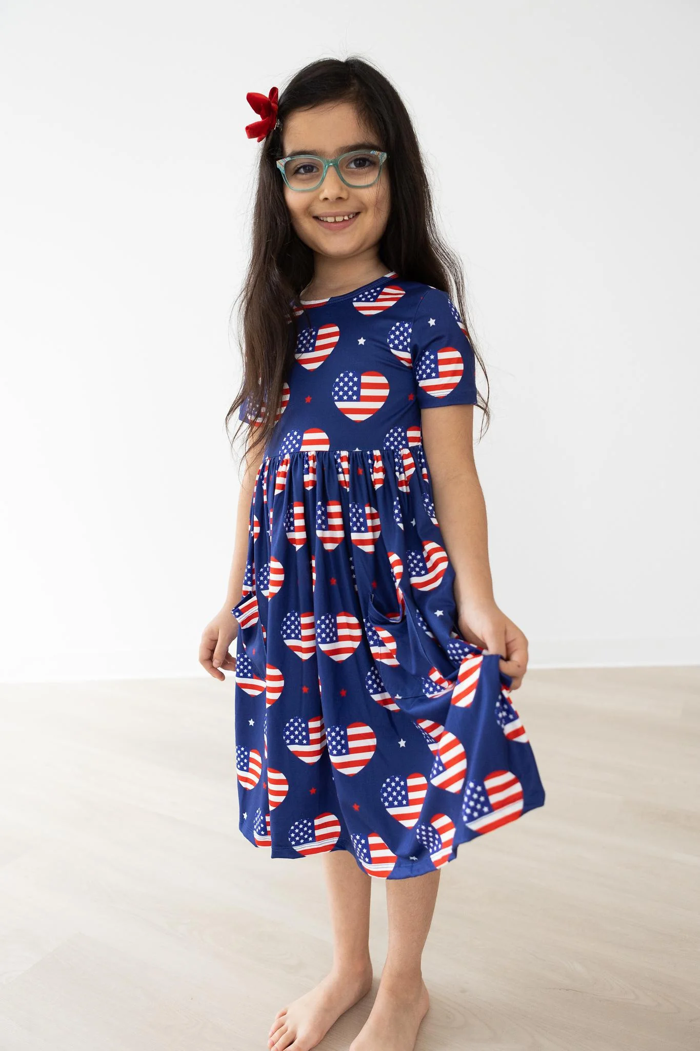 I Heart the USA S/S Pocket Twirl Dress - Image 4