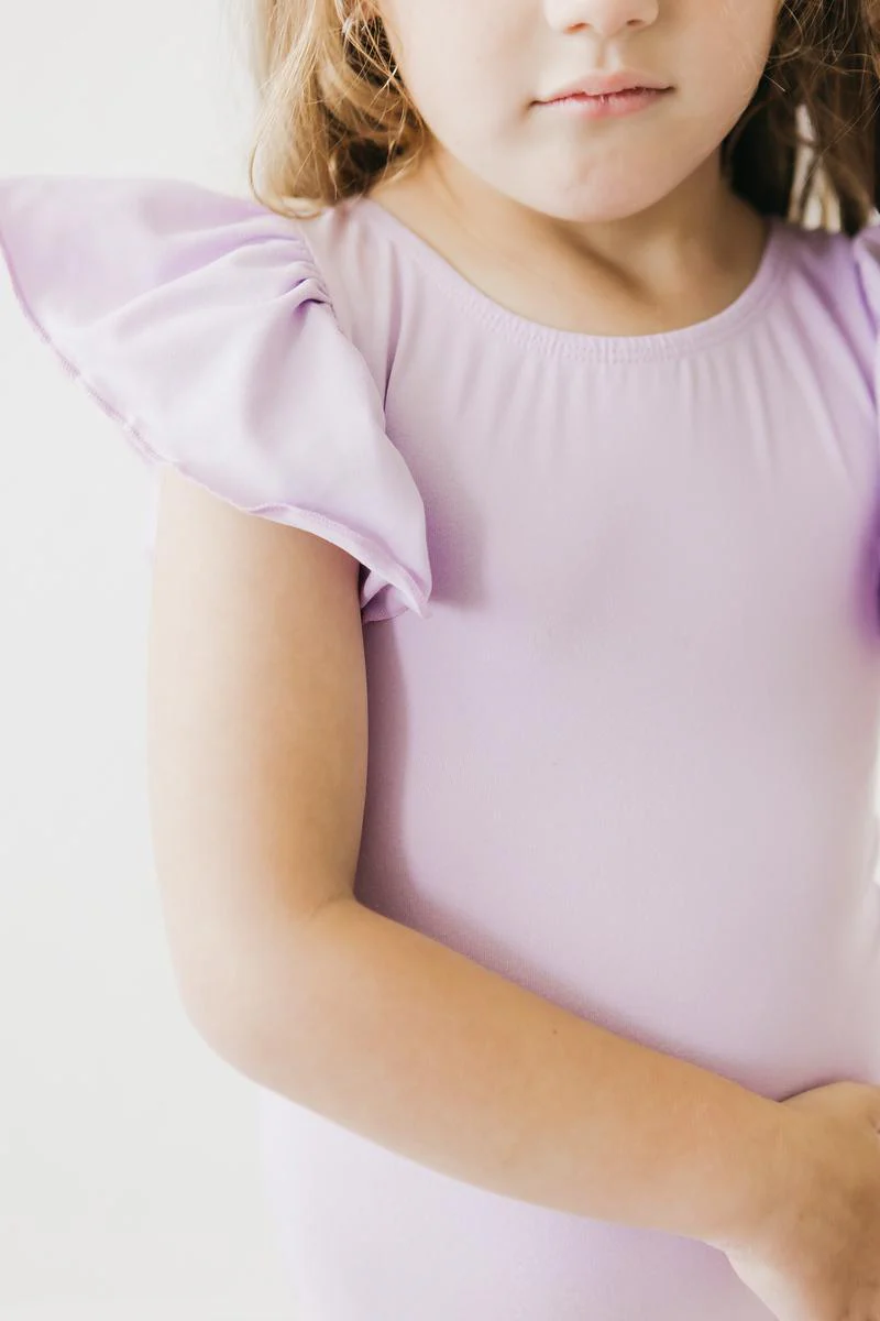 Lavender S/S Flutter Sleeve Leotard - Image 4