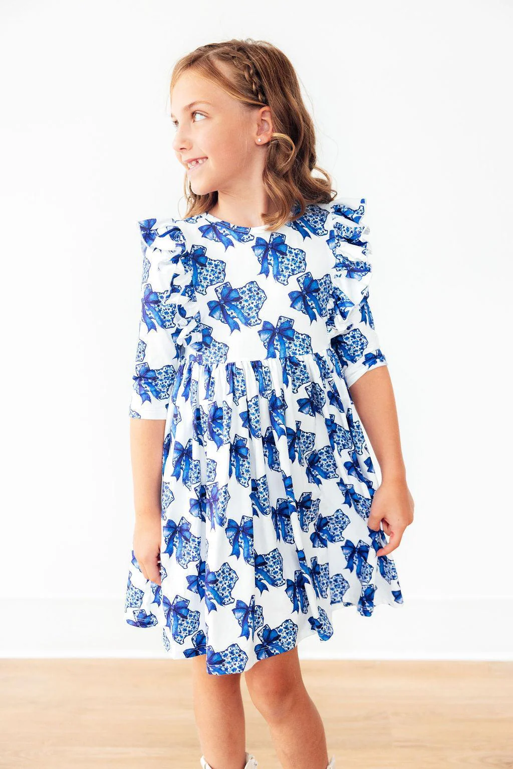 Lone Star 3/4 Sleeve Ruffle Twirl Dress - Image 3