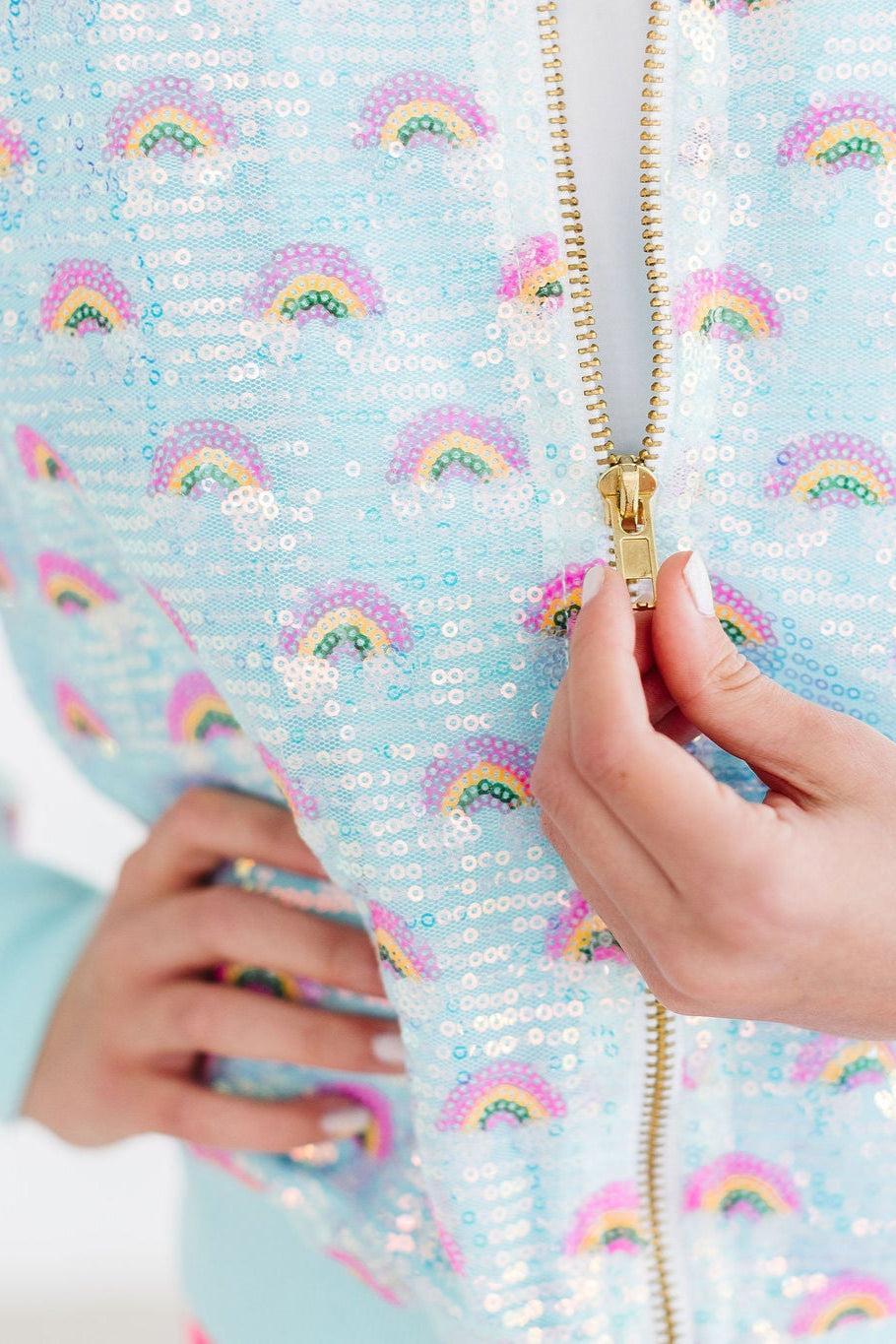 Mint Rainbow Sequin Jacket - Image 7