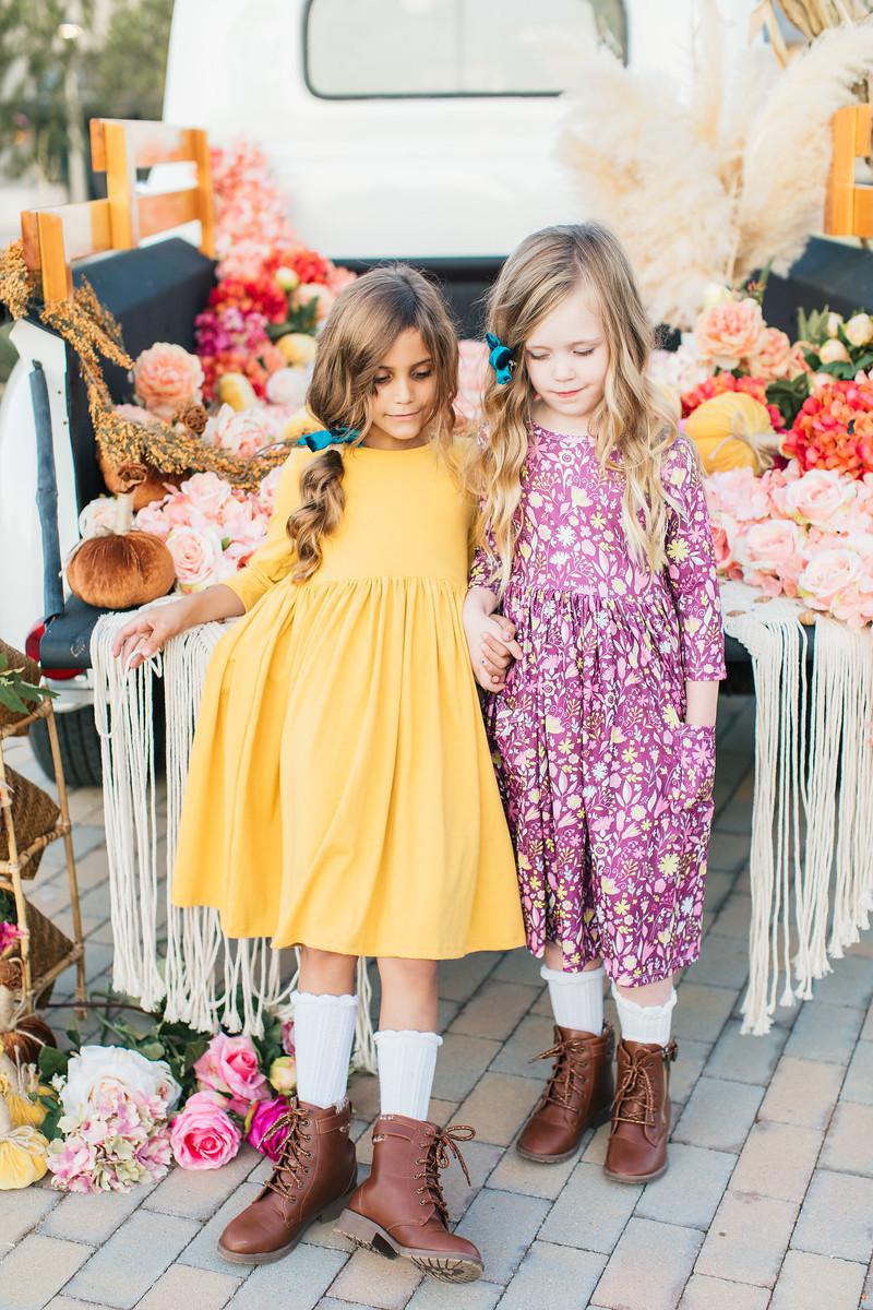 Mustard 3/4 Sleeve Pocket Twirl Dress - Image 4