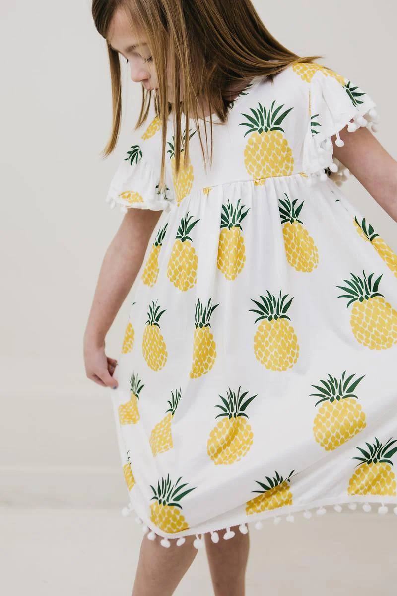 SALE Pineapple Pom Pom Dress - Image 4