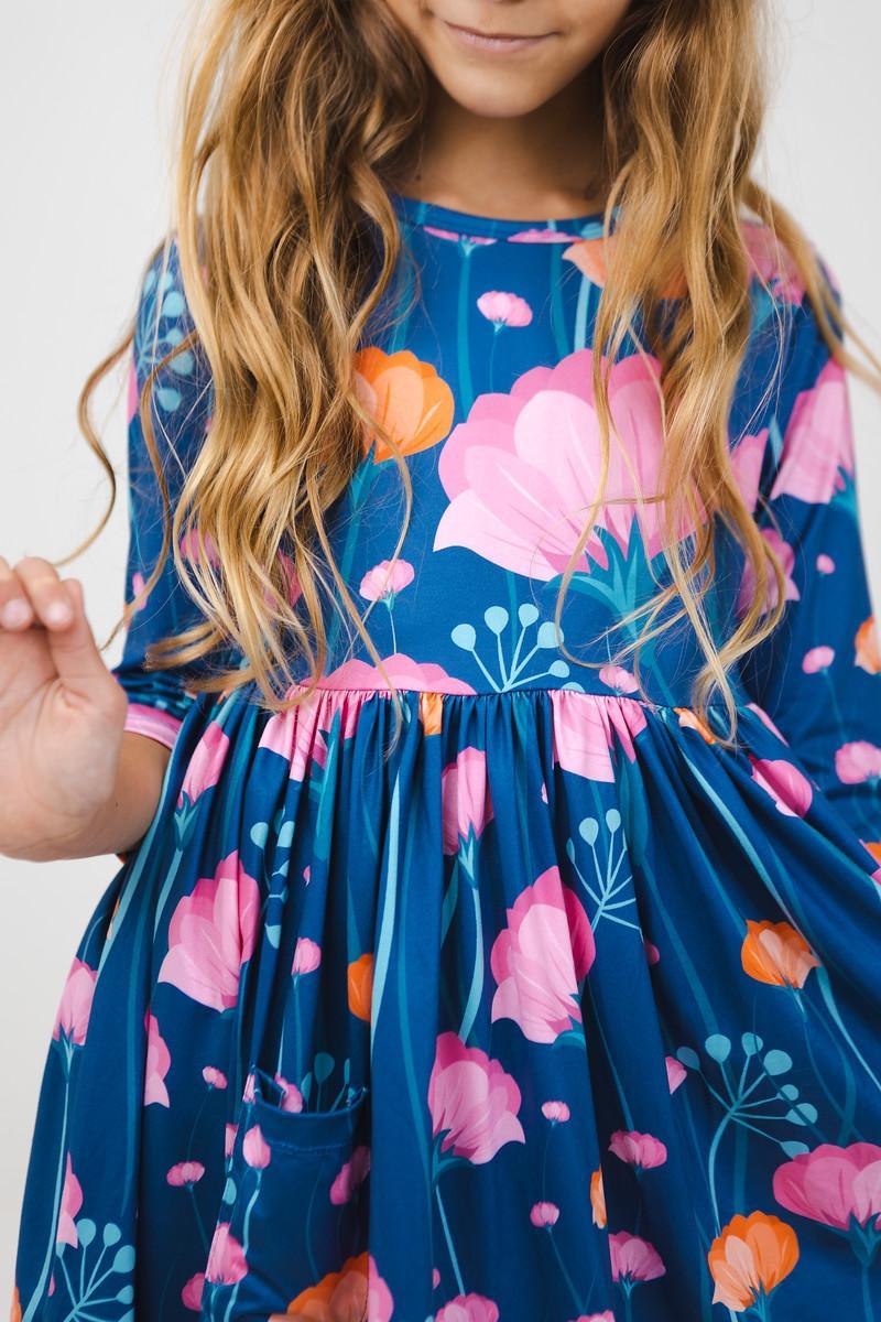 Poppies 3/4 Sleeve Pocket Twirl Dress - Image 4