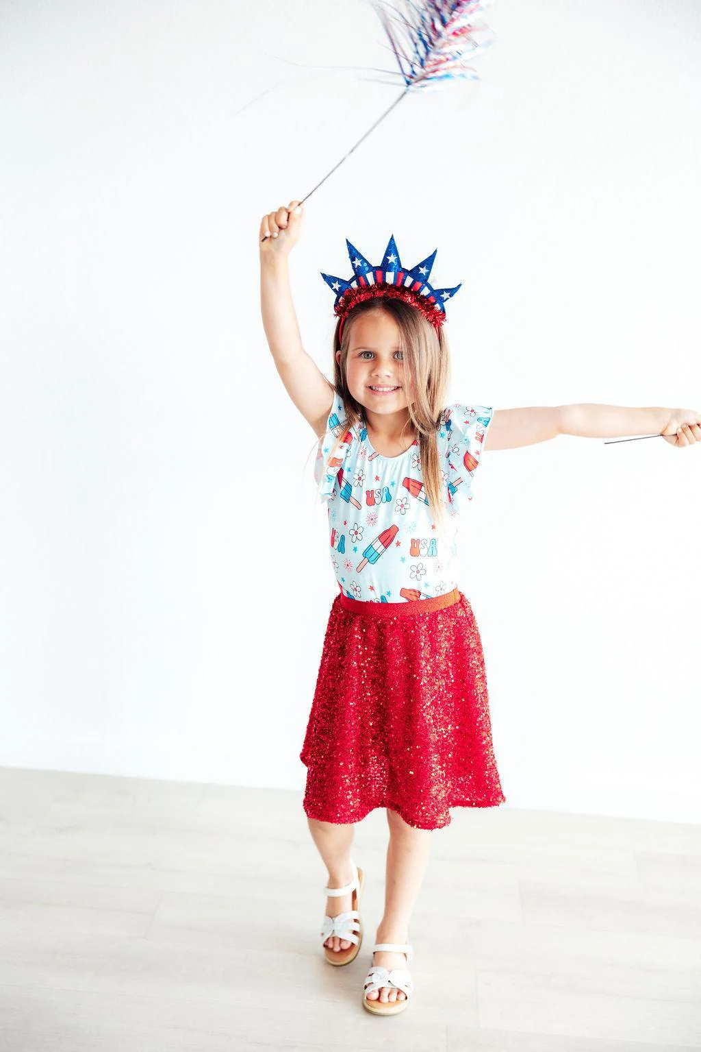 SALE Proudly Patriotic S/S Flutter Sleeve Leotard - Image 4