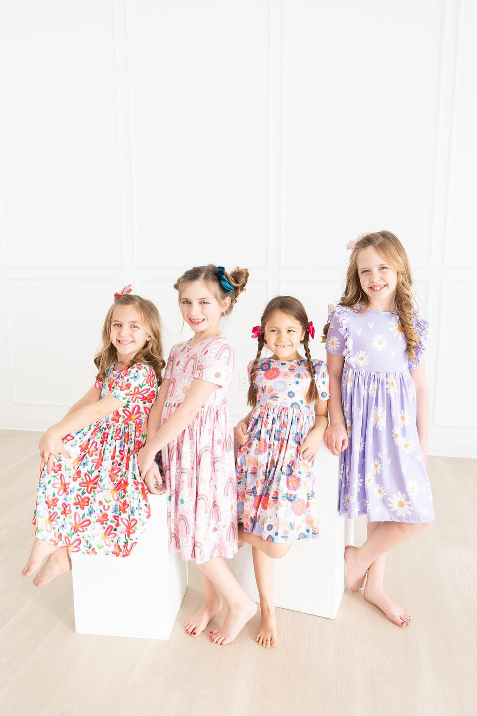 Rainbow Daisies S/S Pocket Twirl Dress - Image 5