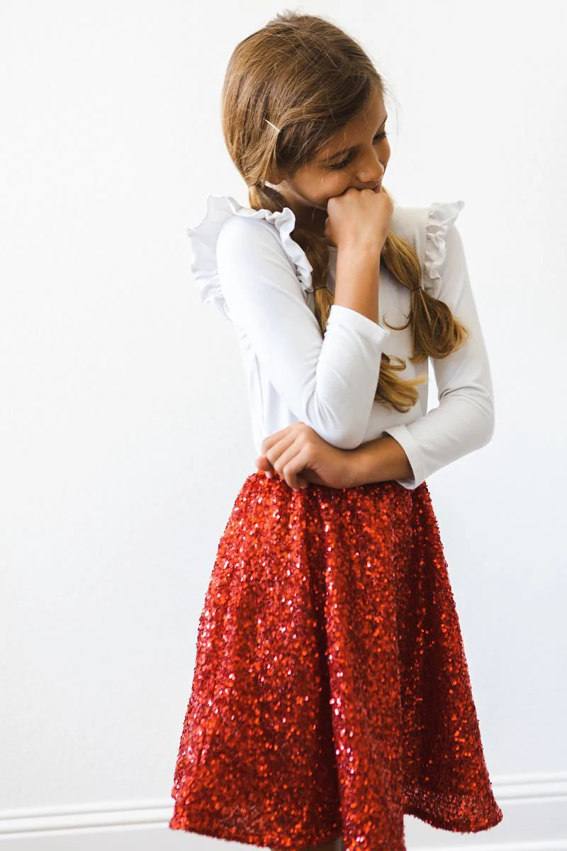 Red Sequin Twirl Skort - Image 10