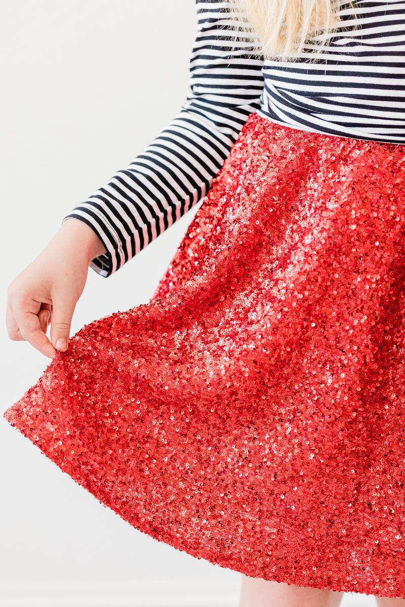 Red Sequin Twirl Skort - Image 5