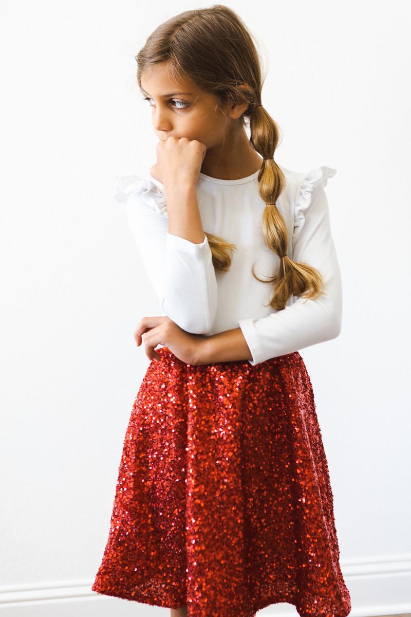 Red Sequin Twirl Skort - Image 9