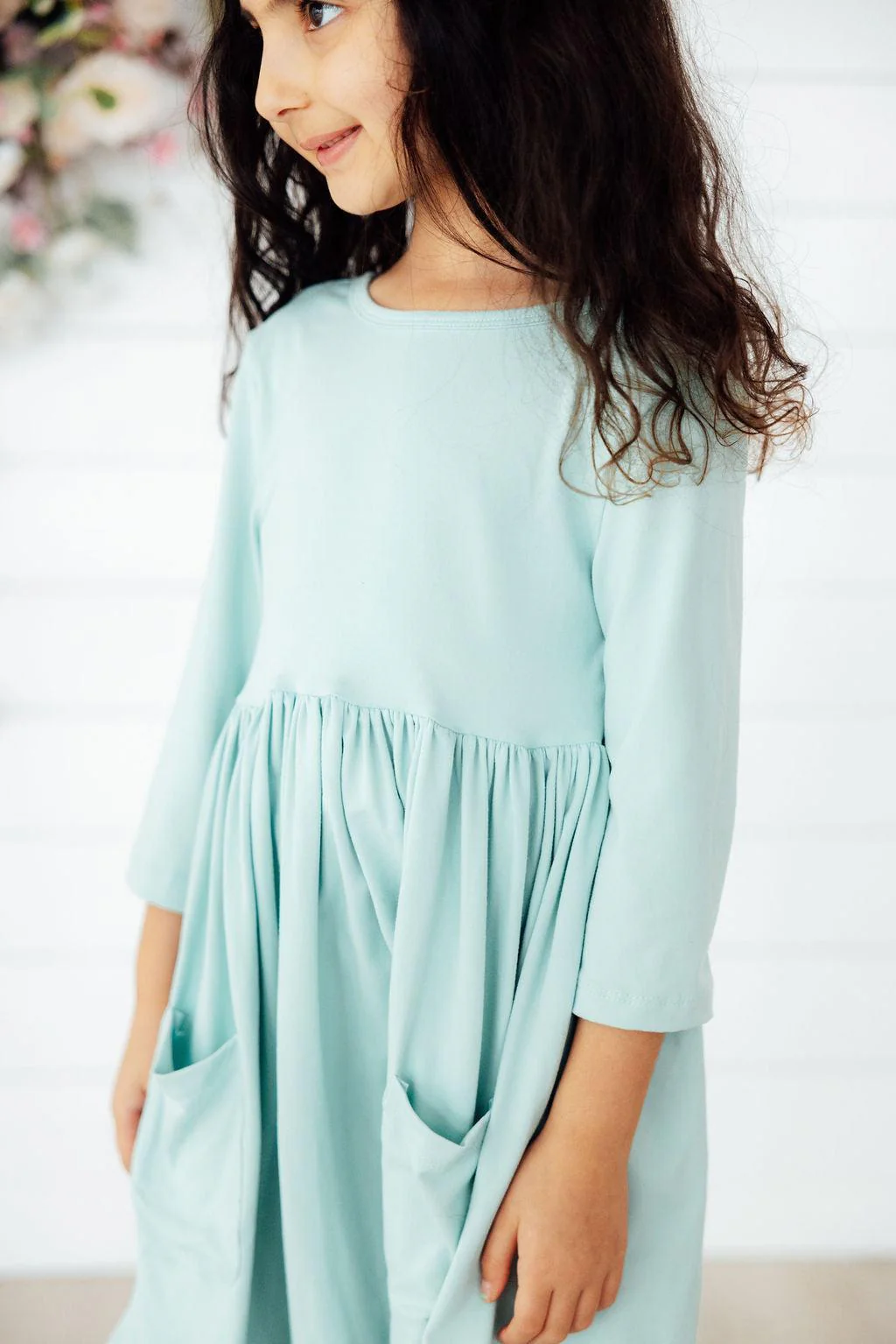 Sage 3/4 Sleeve Pocket Twirl Dress - Image 4