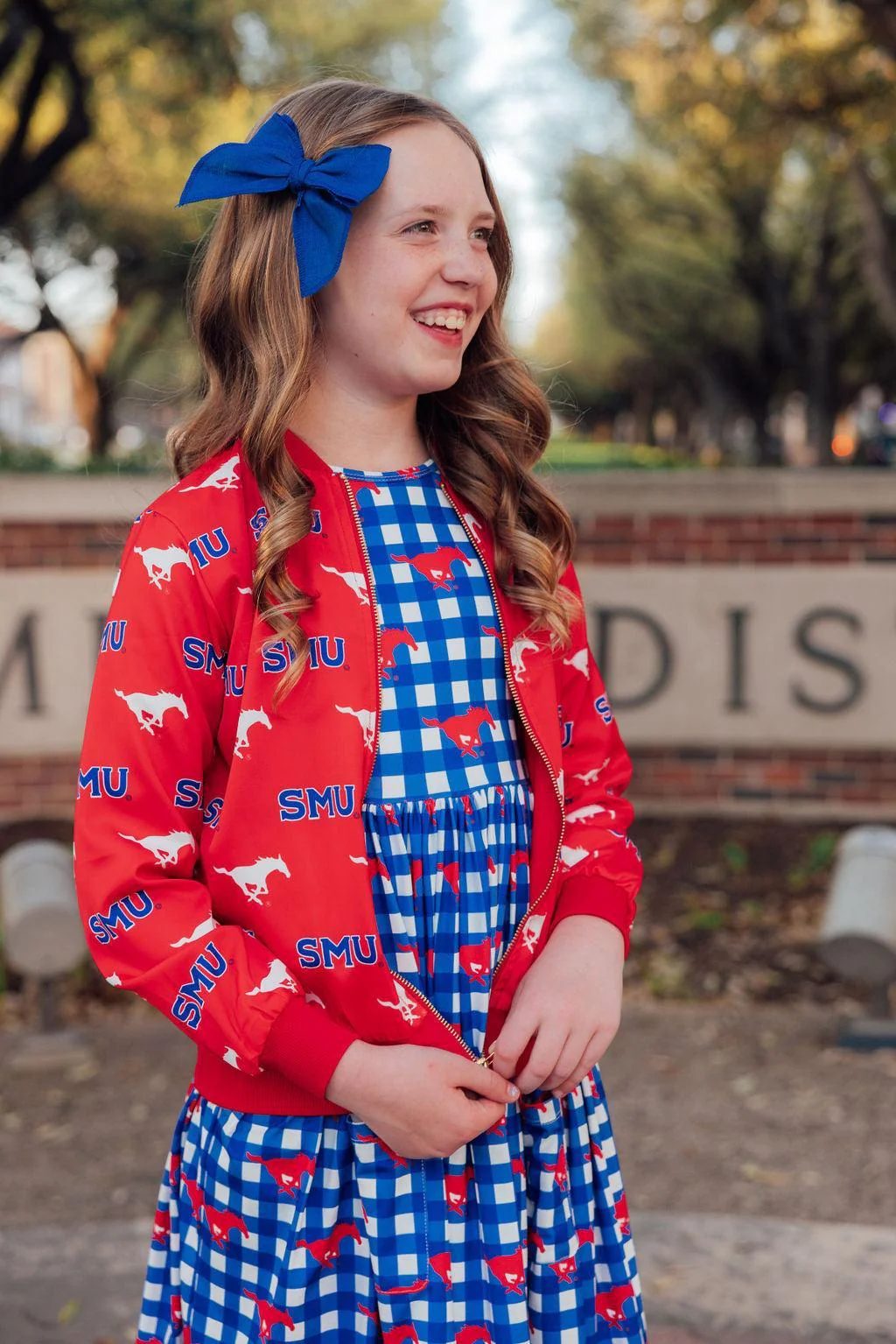 SMU Red Mustang Satin Jacket - Image 3