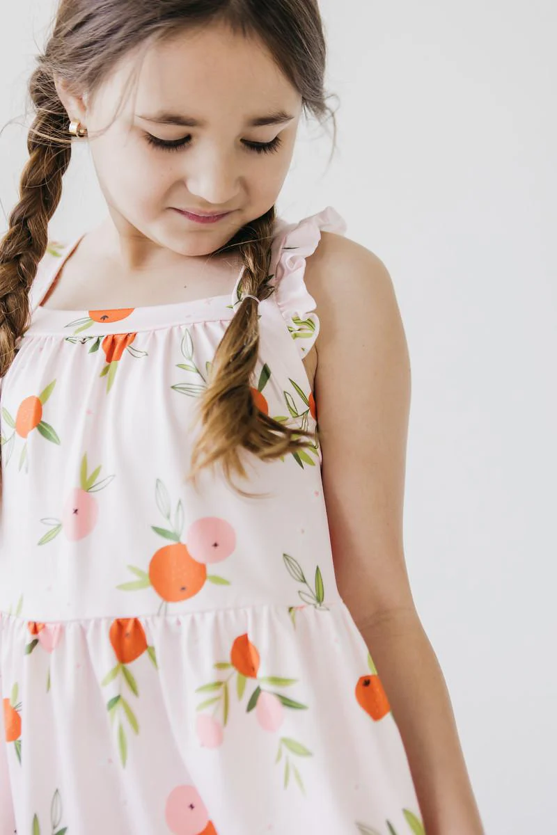 Tangerine Ruffle Cross Back Dress - Image 3