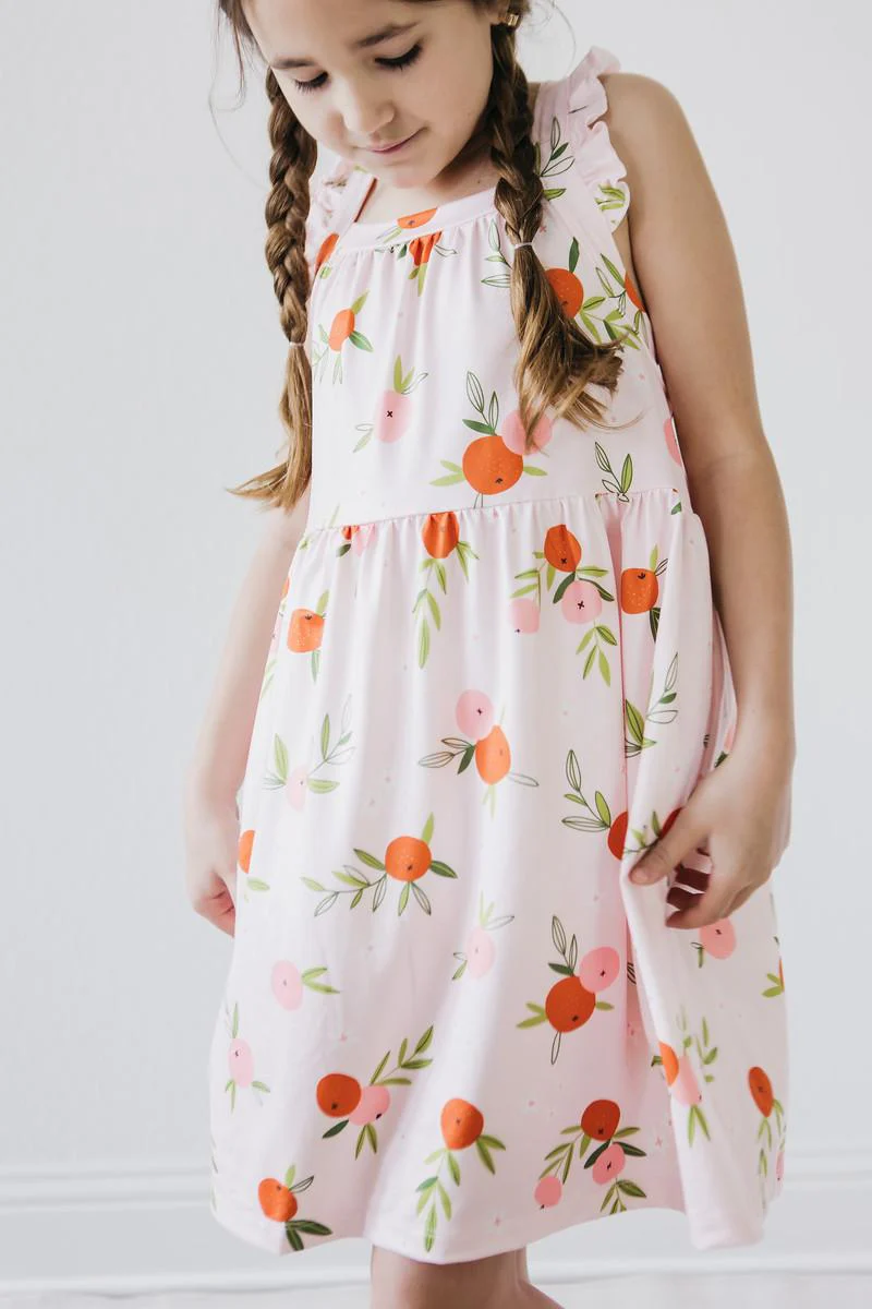 Tangerine Ruffle Cross Back Dress - Image 4