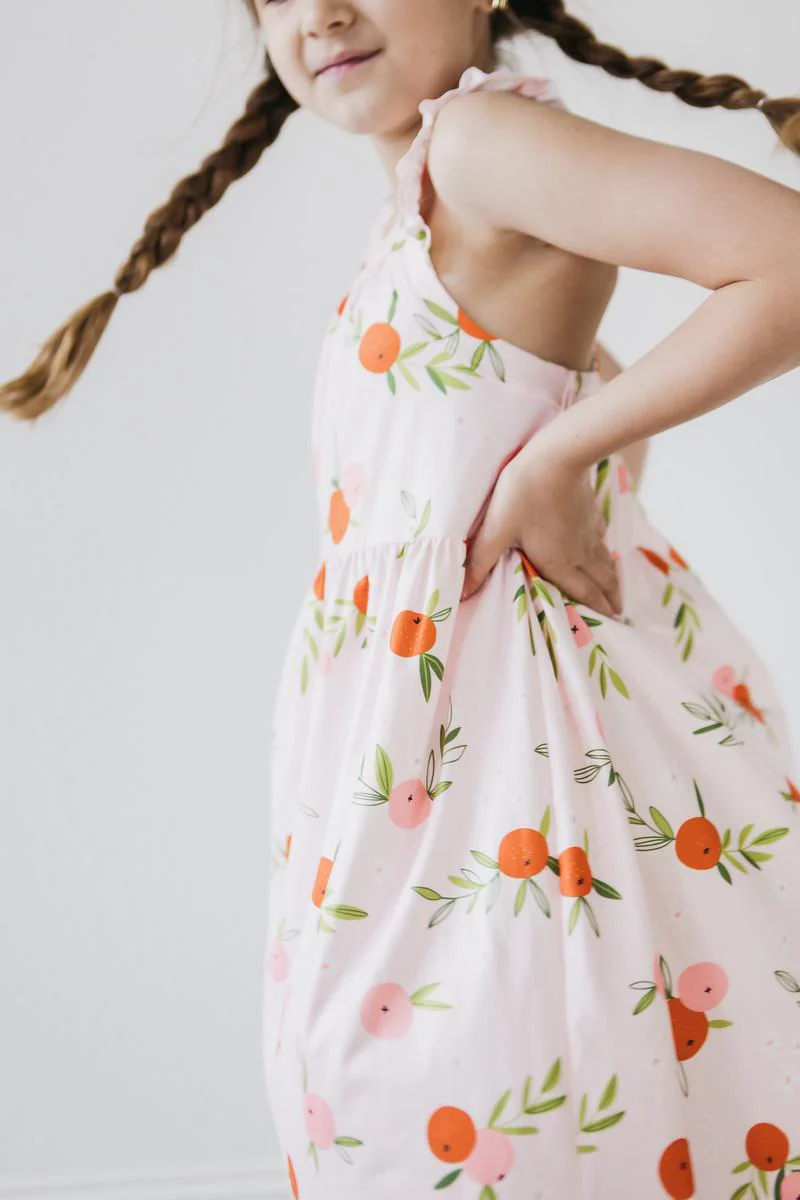 Tangerine Ruffle Cross Back Dress - Image 5