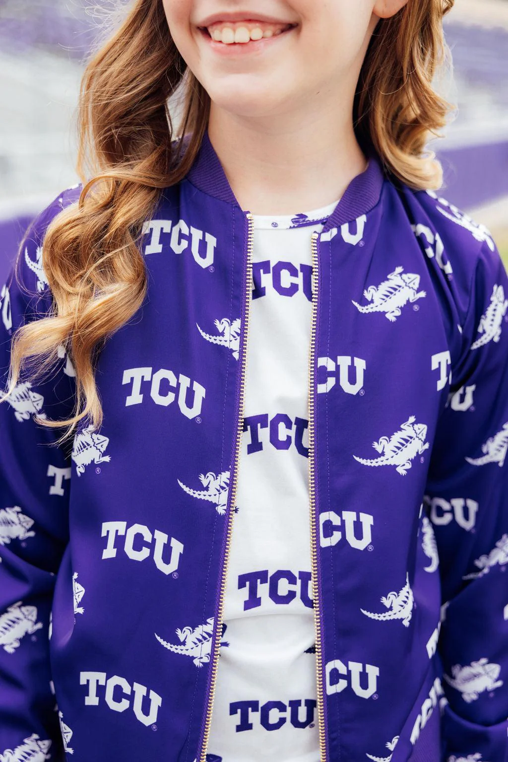 TCU Purple Frog Satin Jacket - Image 4