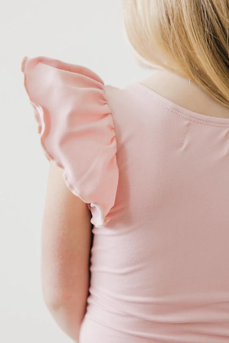 Vintage Pink S/S Flutter Sleeve Leotard - Image 4