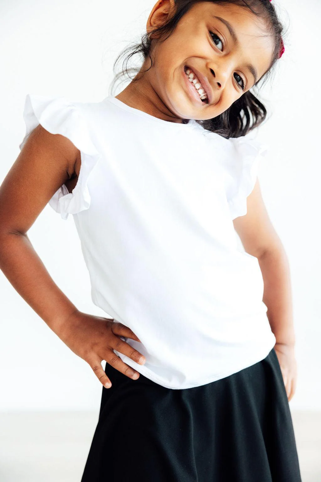 White S/S Ruffle Tee - Image 3